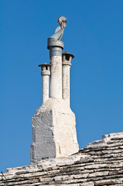 Alberobello 'nun çardağı. Puglia. İtalya..