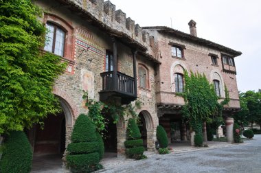 grazzano görünümünü visconti. Emilia-Romagna. İtalya.