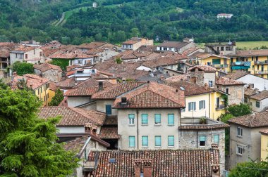 bobbio panoramik manzaralı. Emilia-Romagna. İtalya.