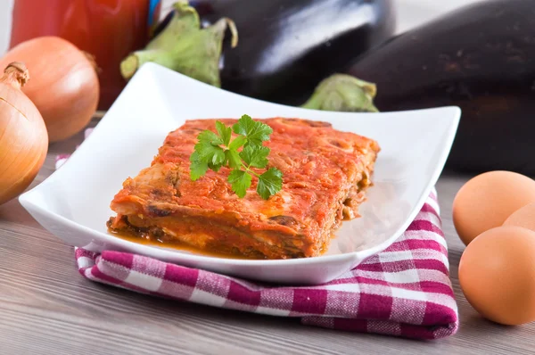 Eggplant Parmigiana. — Stock Photo, Image