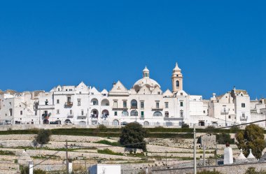 locorotondo panoramik manzaralı. Puglia. İtalya.