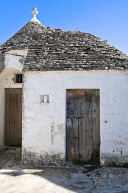 Alberobello 'nun çardağı. Puglia. İtalya..