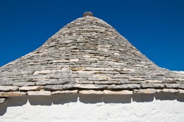 Alberobello 'nun çardağı. Puglia. İtalya..