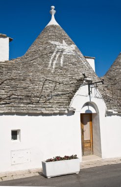 Alberobello 'nun çardağı. Puglia. İtalya..