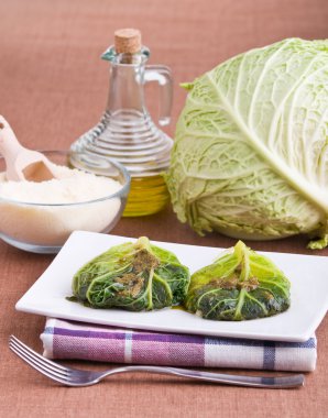 Savoy cabbage roulades. clipart