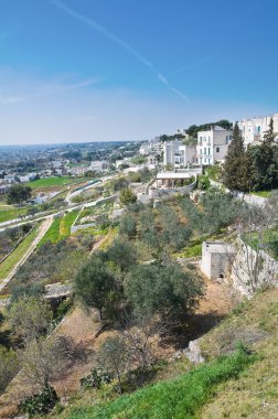 cisternino panoramik manzaralı. Puglia. İtalya.