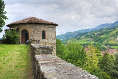 Malaspina dal verme castle. Bobbio. Emilia-Romagna. İtalya.