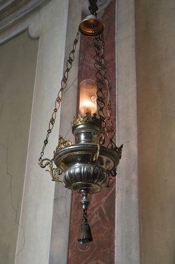 Thurible. Interior Cathedral of Bobbio. Emilia-Romagna. Italy. clipart