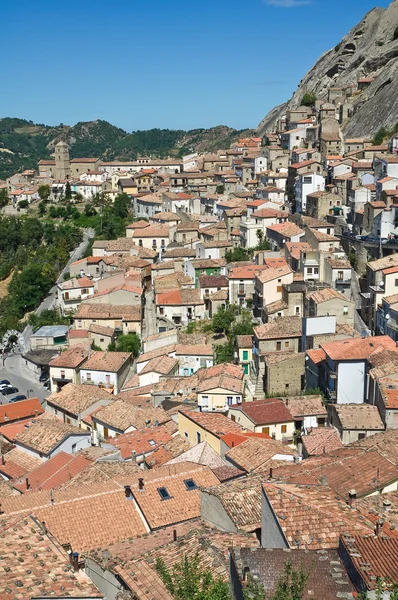 Panoramautsikt över pietrapertosa. Basilicata. Italien. — Stockfoto