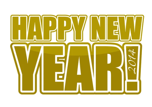 Gold Happy New Year 2014 sign illustration design — Stock Photo, Image