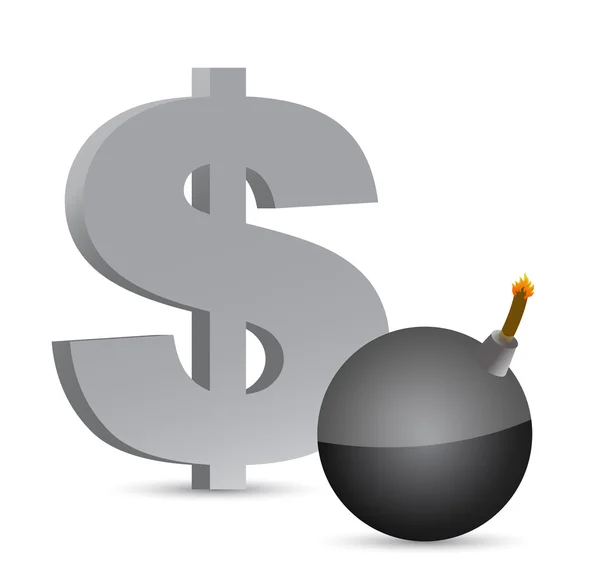 Explosive dollar profits symbol illustration design over white — Stock Photo, Image