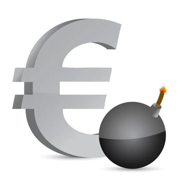 Взрывной евро прибыли символа иллюстрации дизайн поверх белого — стоковое фото