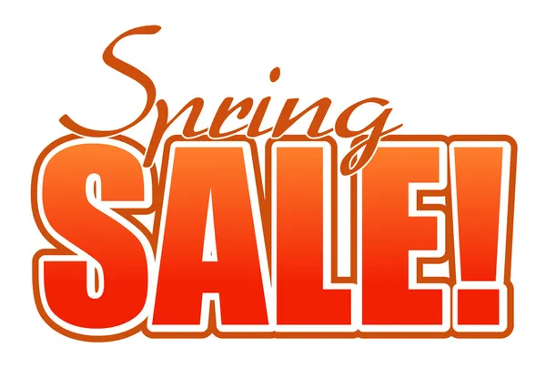 Spring sale orange illustration sign over white background — Stock Photo, Image
