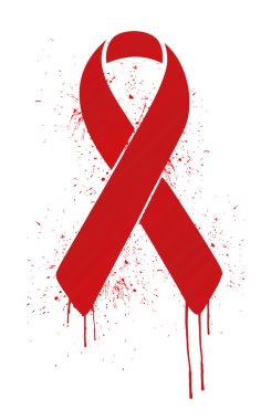 AIDS şerit işareti illüstrasyon tasarımı beyaz arka plan üzerinde