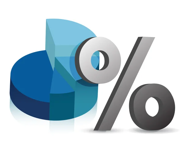 Gráfico de pizza e design de ilustração de símbolo percentual — Fotografia de Stock