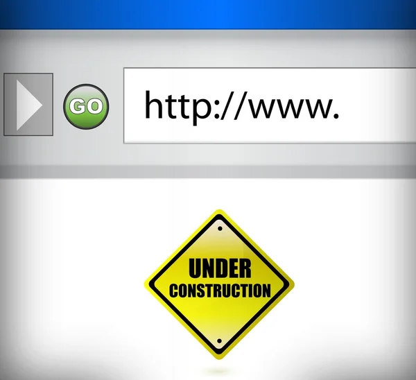 Site em construção design ilustração navegador — Fotografia de Stock