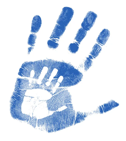 Father and son handprints illustration design over white — Stock Photo, Image