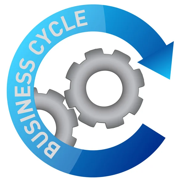 Business gear cycle illustration design over white — Stock Photo, Image