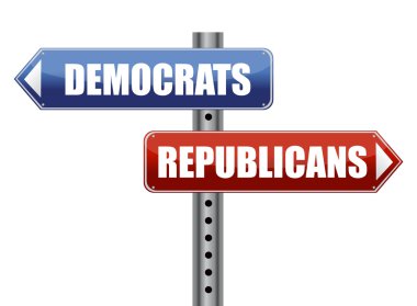 Democrats and Republicans election choices illustration clipart
