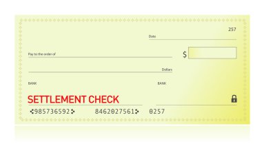 Settlement check illustration design over a white background clipart