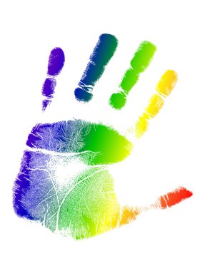 Bright colorful handprint illustration design clipart