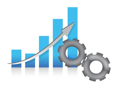 çubuk grafik üretim illüstrasyon tasarımı üzerinde beyaz