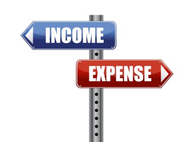 Income and expense signpost illustration design clipart