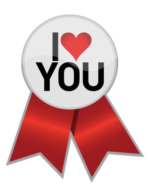 I love you ribbon illustration design clipart