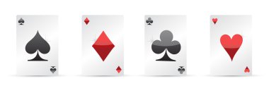 Playing cards. Four aces poker illustration design clipart