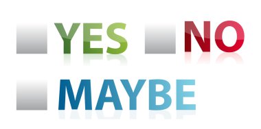 vote yes, no or maybe illustration design clipart