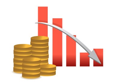 Lossing finansal başarı kavramı-grafik illüstrasyon tasarımı beyaz