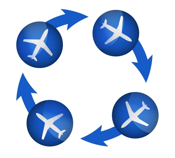 Airplane arrow cycle illustration design — Stock Photo, Image
