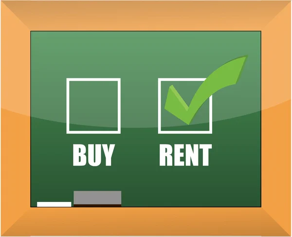 Rent not buy blackboard concept illustration design — Stock Photo, Image