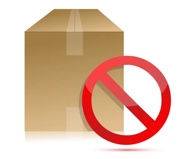 Shipping box with don't sign illustration — Stock Photo, Image