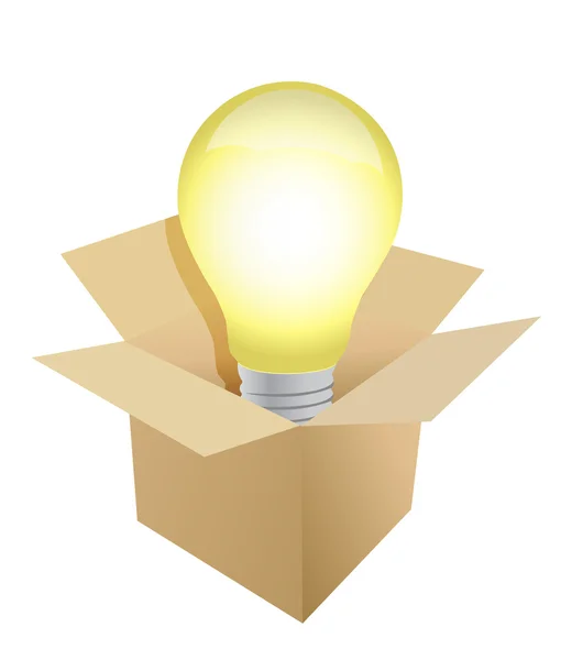 Caixa e lâmpada ilustração design — Fotografia de Stock