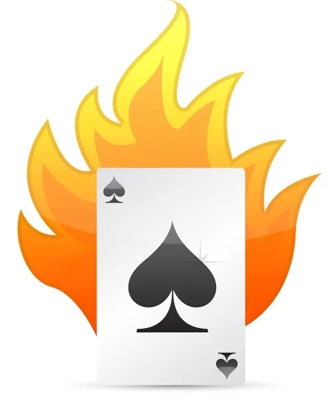 Ace of Spades on fire. illustration design — Stock Photo, Image