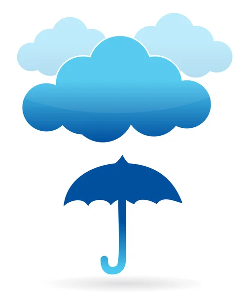 Σύννεφα και εικονογράφηση σχεδιασμός ομπρέλα — Φωτογραφία Αρχείου
