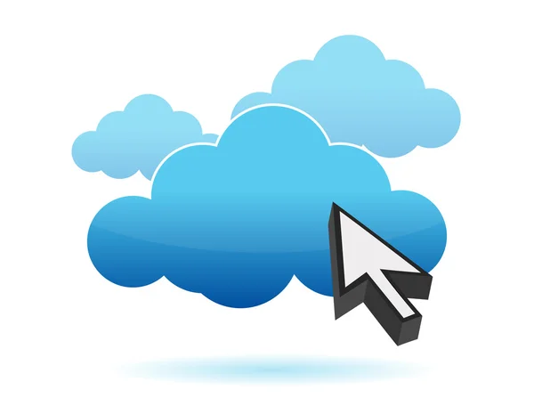 Aanwijzer en cloud pictogram afbeelding ontwerp — Stockfoto