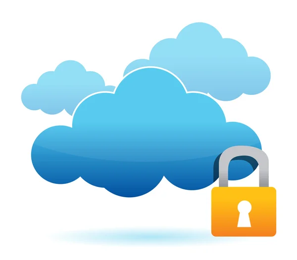 Unlock cloud computer unsafe concept illustration design — Stock Photo, Image