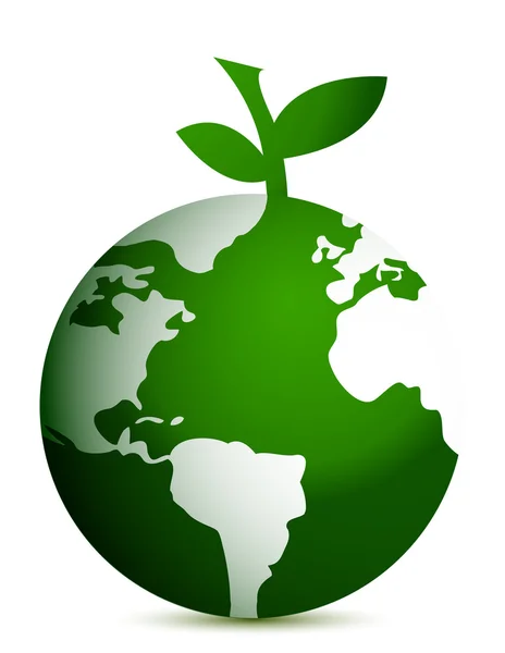 Apple globe illustratie ontwerpen op wit — Stockfoto