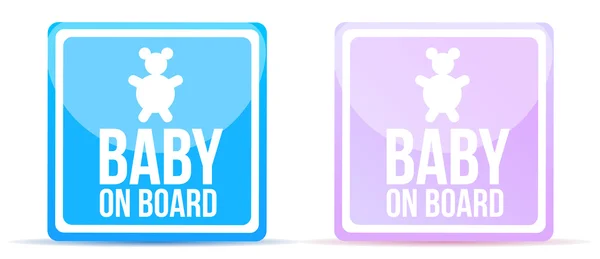Baby fedélzetén jel ábra tervező-fehér — Stock Fotó