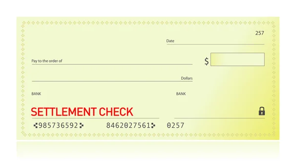 Settlement check illustration design over a white background — Stock Photo, Image
