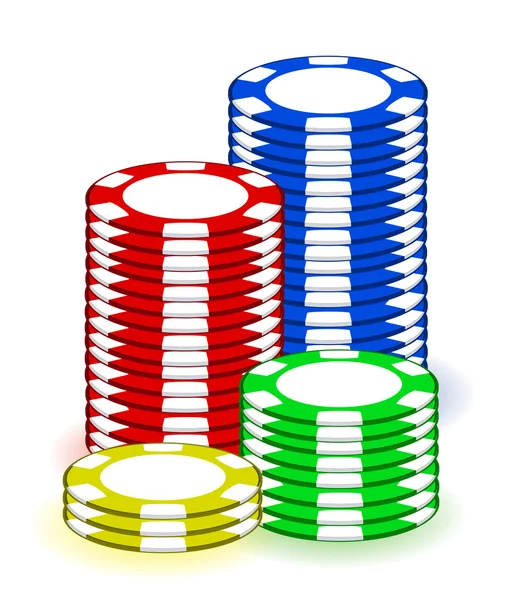 在白色背景上的赌场扑克筹码插画设计 — 图库照片