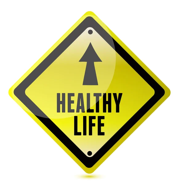 Sağlıklı yaşam yol işareti illüstrasyon tasarımı — Stok fotoğraf
