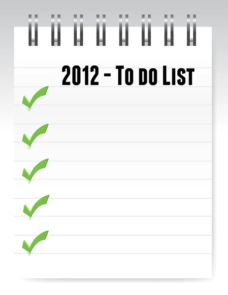 2012 to do list notepad illustration design on white