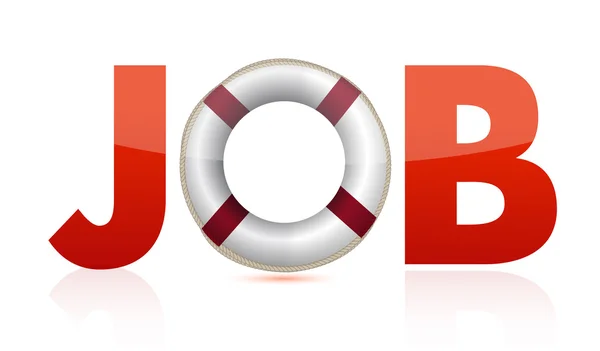 Job lifebuoy illustration design over white — Stock Photo, Image