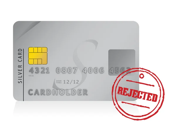 Credit card rejected illustration design over white — Stock Photo, Image