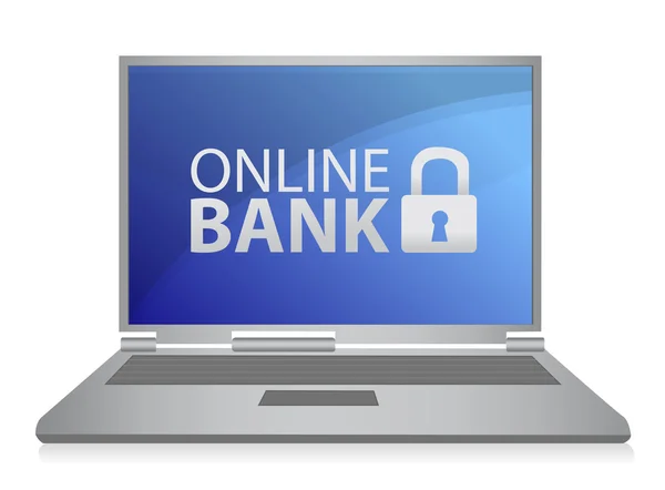 Design für die Abbildung von Online-Bank-laptop — Stockfoto