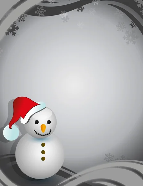 冬季雪人圣诞卡片插画设计 — 图库照片