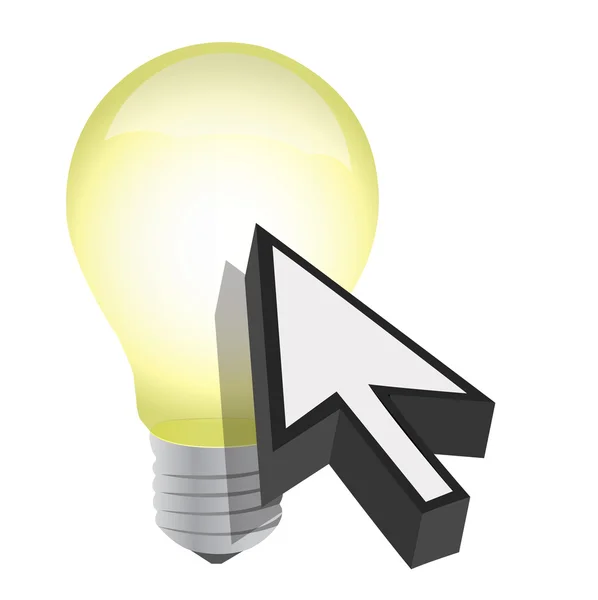 Arrow cursor and light bulb illustration design — Stock Photo, Image
